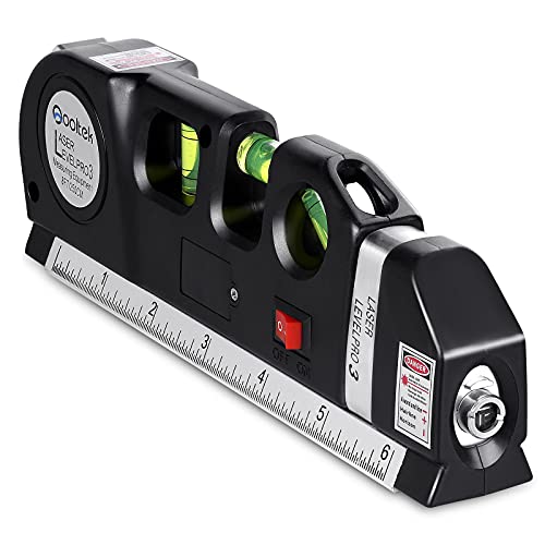 ▶  Multipurpose Laser Level laser measure Line 8ft+ Measure Tape Ruler Adjusted Standard and Metric Rulers