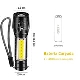 🔦 Linterna recargable EASYTAO Linterna LED Recargable Paquete de 2, Lampara Tactica con Luz de XPE+COB Flashlight Portátil, Lampara Led con 5 Modos de Luz