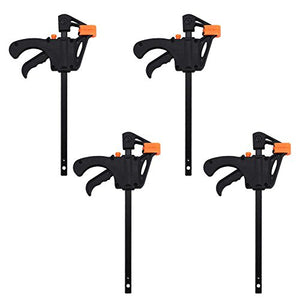 Herramientas Carpintería  F-Bar Abrazadera Carpintería F Abrazadera 4 Pulgadas Barra de Madera Carpintero Herramienta Agarre Ratchet Quick Squeeze Carpintería DIY Kit de Herramientas de Mano 4 Unids