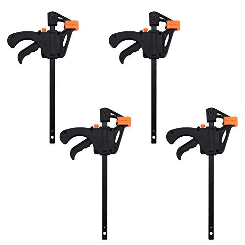 Herramientas Carpintería  F-Bar Abrazadera Carpintería F Abrazadera 4 Pulgadas Barra de Madera Carpintero Herramienta Agarre Ratchet Quick Squeeze Carpintería DIY Kit de Herramientas de Mano 4 Unids