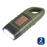 🔦 Linterna recargable Simpeak [2 unidades] Linterna de mano con manivela solar, linterna LED recargable de emergencia, linterna de supervivencia, dinamo rápido para deportes al aire última intervensión