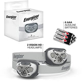 Energizer.- Faros LED Pro (Paquete de 2), IPX4 Resistentes al Agua, luz de Cabeza de Alto Rendimiento para Exteriores, Camping, Correr, tormenta, Supervivencia, (Pilas Incluidas)