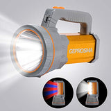 🔦 Linterna recargable GEPROSMA Linternas de Mano Recargable Led Alta Potencia 8000 LM Potente Grande Batería 10000mAh de Larga Duración Impermeable, Luz Camping Brillante, Teléfono con Carga USB