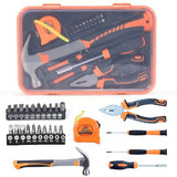 ▶ Caja de Herramientas Básica 26 en 1, Translúcido, Colgante, Portátil, Universal,Juego de Herramientas Básica Imprescindible de Mano para el Hogar para supermercado Reparaciones Diarias.