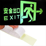 Rollo de cinta fluorescente luminosa de emergencia, 3 metros Cinta luminosa de PVC Escalera de seguridad en el piso Advertencia(2,5 cm * 3 Mt)