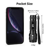 🔦 LE CREE Linterna LED, pequeña y superbrillante, linterna táctica LED, luz de mano, zoomable, resistente al agua, brillo ajustable para camping, correr, pilas AAA incluidas