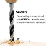 ▶Juego de Brocas Avellanadoras de Carpintería con Revestimiento de Titanio Juego de Brocas HSS para Carpintería Broca Avellanadora con Chaflán 7pcs