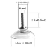 ▶ Gancho de ventosa de tornillo largo de PVC transparente fuerte M6 con tuerca mariposa,5 piece/pack (L-M6-D4.2)