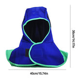 ▶ Capucha de soldadura Resistente al calor Casco de nylon Cuello con cuello soldador Protección de seguridad Blish Azul, Capucha de soldadura de nylon