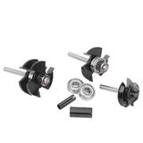 ▶ Broca fresadora de enrutador de inglete de bloqueo de aleación  3 dientes en forma de T juego de brocas de enrutador de madera herramienta de carpintería para recortar