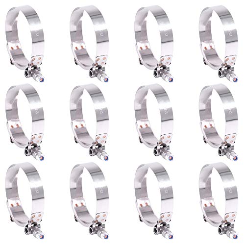 💢 Hilitchi 12 abrazaderas de acero inoxidable con bordes redondeados, abrazadera interenfriadora de admisión turbo (70-80 mm)