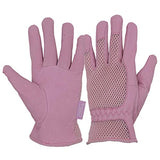 ▶ HANDLANDY  Guantes de jardinería de Piel para Mujer, Ajuste cómodo de Malla 3D, Resistentes a los arañazos, Guantes de Trabajo para jardinería o poda de Rosas, Rosado, Large