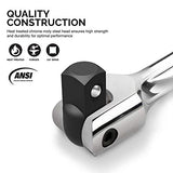 ▶ NEIKO  Llave de torque o dinamométrica Barra de disyuntor premium de 3/8 pulgadas, 12 pulgadas de largo, barra de disyuntor de tuercas, cabeza Cr-Mo flexible de 180 grados con construcción de acero Cr-V