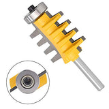 Bestgle 1/4" Caña Fresa para Cono Tenon Fresas de Carpintero para Trabajar la Madera Herramientas de Cola Router Shank ferrocarril