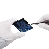 ▶ Guantes Antiestáticos antideslizante, guante de trabajo, 1 par de dedos recubiertos de poliuretano para trabajadores electrónicos, guantes de trabajo para hombres (Small (pink overlock))