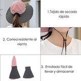 Sombreros de Sol para Mujeres, Mujer Agujero de Cola de Caballo Sombrero Cubo ala Ancha Algodón Sombreros Sol de Verano ala Ancha Protección Solar UV Gorra Ajustable Pesca en la Playa Sombrero