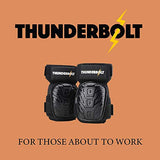 ▶ Thunderbolt - Rodilleras para trabajo para construcción, pisos, jardinería, limpieza con doble cojín de gel y correas ajustables fuertes