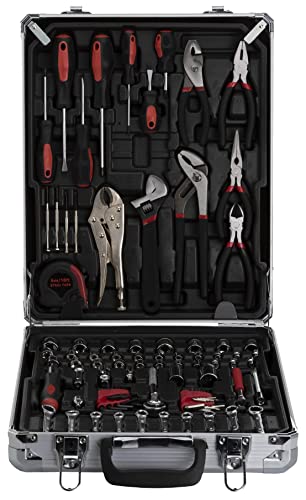 ▶ Caja Kit de Herramientas Mixtas Premium BOHR 183 pzas, Caja de Aluminio.