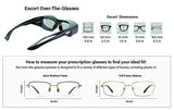 ▶ Global Vision Escort Ajuste de seguridad sobre gafas, marco negro (3 unidades, 1 lente transparente, 1 lente ahumada, 1 lente amarilla)