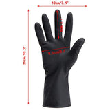 ▶ Guantes de tinte para el pelo, color negro, reutilizables, para peluquería, látex, grandes, gruesos, de goma, para la limpieza, cocina, lavaplatos, 5 pares