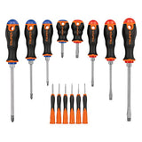Truper Juego de desarmadores, mango comfort grip, 14 piezas, blister