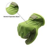 Guantes de trabajo de utilidad general, guantes de cuero para hombre y mujer, guantes de jardinería, guantes de piel de vacuno, mecánico, construcción de conductor, guantes (talla XL, verde)