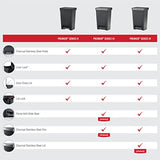 Rubbermaid Premier Series III - Bote de Basura para el hogar y la Cocina, con Borde de Acero Inoxidable, 12.4 galones, Color carbón
