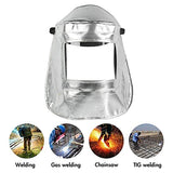 ▶Casco de soldadura de papel de aluminio Capucha de visibilidad PC Lente Soldador Casco de seguridad Casco de soldadura de Gas Sombrero