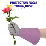 ▶ Guantes Jardinería  de poda de rosa, guantes de jardinería de protección de antebrazo largo para mujer, antipinchazos, impermeables y extra gruesos(M)