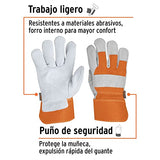 ▶ Guantes de trabajo  Truper Guantes híbridos de carnaza y loneta, puño de seguridad, G