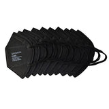 ▶ Mascarillas desechables  Paquete de 10 Powecom de 5 capas, protección transpirable KN95, mascarilla facial, máscaras antipolvo, estándar mejorado GB2626-2019 (negro)