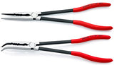 ▶ KNIPEX  Herramientas – Juego de 2 alicates de punta de aguja extra largos con bolsa de sujeción (28 71 280, 28 81 280 y 9K 00 90 12 US) (9K0080128US)