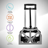 ▶ Redlemon Diablito Plegable de Aluminio con Capacidad para 100 kg de Carga, Llantas y Base Plegables, Mango Ergonómico y Ajustable hasta 97 cm de Altura, Resistente y Ligero, Fácil de Guardar