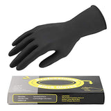 ▶ Guantes para colorear el cabello, guantes de goma negros gruesos de 12 pulgadas, sin polvo, 16 unidades, de látex, reutilizables, lavables, accesorios de tinte para el cabello, para salón, jardín, limpieza del hogar, tamaño mediano