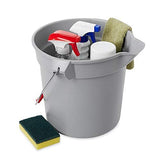 Rubbermaid Commercial FG296300GRAY Brute HDPE Heavy-Duty Bucket, 10-quart, Gray