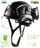 ▶ GREEN DEVIL Unisex-Adulto Casco Seguridad Casco Duro Con Visera Y Protección Para Los Oídos Casco Trabajo Abs Ventilado Liviano Y Ajustable Para Hombres Y Mujeres Suspensión 6 Puntos Aprobado