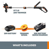Worx WG163.8 GT 3.0 20 V PowerShare 12 Pulgadas sin Cable cortadora y bordeadora, 12 Pulgadas, 1 batería y Cargador rápido Incluido