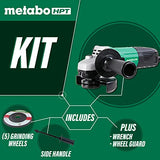 ▶ METABO Esmeriladoras  Amoladora angular, 4-1/2 pulgadas, motor de 5.1 amperios, diámetro de agarre pequeño, 4 libras (G12SS2)