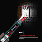 ▶ Multímetro digital tipo bolígrafo, probador eléctrico con NCV, amperímetro AC/DC, voltímetro amperímetro, resistencia, probadores digitales de línea en vivo con retroiluminación y linterna.