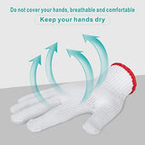 ▶ Guantes de trabajo  de algodón, manuales para reparación de construcción, tejido industrial, almacén, jardinería, barbacoa, duraderos, resistentes al calor, grueso blanco, Large