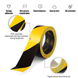 FUNJEE Cinta de seguridad para suelos de advertencia en color negro y amarillo, 2 pulgadas x 18 yardas (36 yardas)