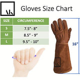 Guantes de piel para podar de jardinería a prueba de espinas para mujeres y hombres, guantes de rosa extralargos de jardinería, guantes de alta calidad de piel vacuna, guantes protectores transpirables resistentes a las espinas
