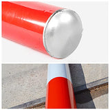 ▶ Bolardo de Seguridad de estacionamiento Fijo para Entrada, bolardos de estacionamiento Fijo de Acero con Cinta Reflectante, Barra de estacionamiento de fácil instalación