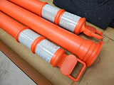 Cortina EZ Grab Delineator - Poste de 45 pulgadas, collares de cadera de 3 pulgadas con base de 10 libras, 03-747RBC-3, naranja, paquete de 3