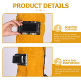 ▶ Capucha Soldador Protector de La Soldador de Cuero para Soldador de Cuero Tapa de Molienda con Cuello Drapeado de Hombro Filtro de Oscurecimiento de Drapeado Naranja