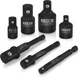▶ NEIKO  Juego de extensión de impacto y adaptador de enchufe, juego de extensión de taladro de vástago hexagonal de 1/4 pulgadas fabricado con acero CrV, kit de 7 piezas
