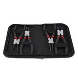 ▶ Juego de alicates para anillos de presión de 7 pulgadas, alicates para anillos de seguridad, internos/externos, doblados, rectos, para anillos de retención, herramienta para quitar anillos (