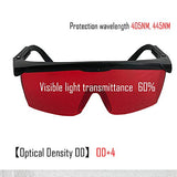 ▶ PUREWORDS 405nm 445nm Azul Violeta Luz Cnc Laser Gafas | Gafas protectoras de ojos para protección de ojos | Gafas DIY Color Rojo