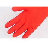 ▶ Cocina goma limpieza guantes con forro interior hogar Thickening PU Guante de látex de lavado impermeable 2 pares