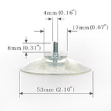 Tornillo de PVC transparente con ventosa, 5 cm de diámetro con tuerca, 6 unidades por paquete